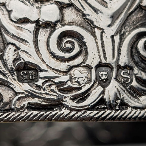 1893 年英國古董純銀針墊框架蘇珊娜黃銅